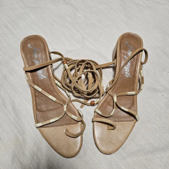 Free People Hermosa Bohemian Strappy Lace Up Heel Sandal Sz 8/39 - Picture 5 of 5